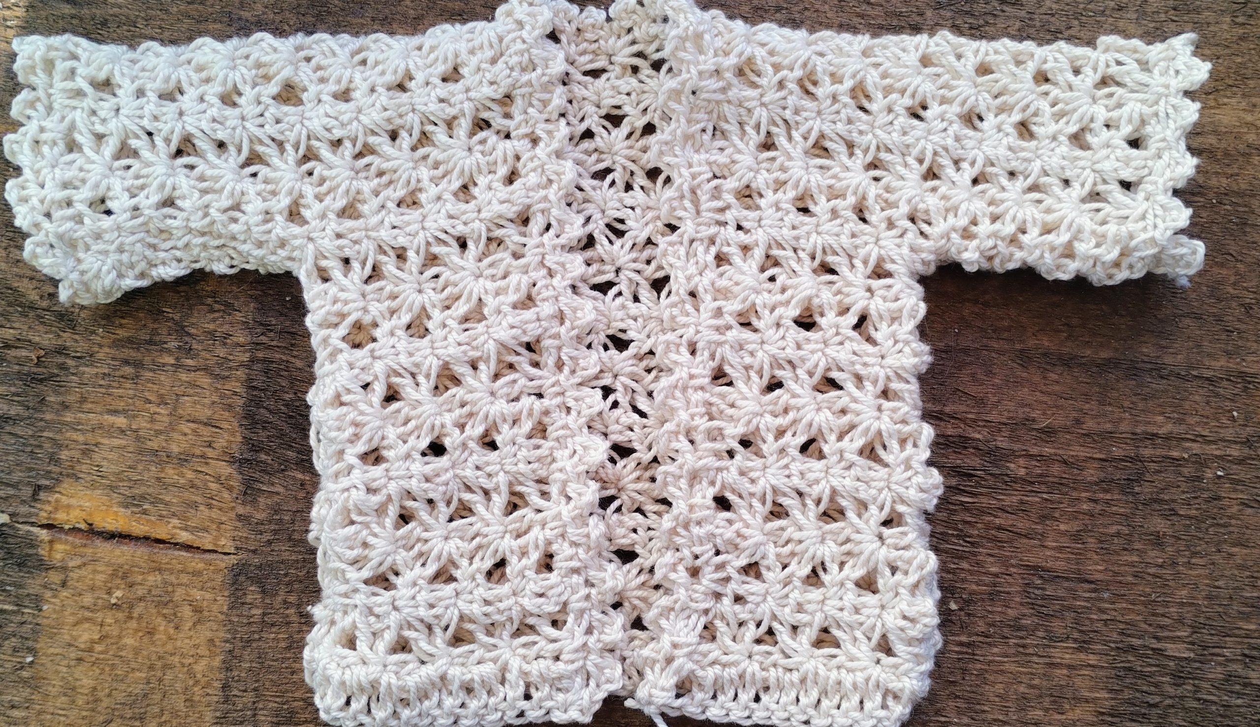 Cardigan in cotone “fiori d’arancio”